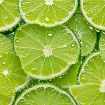 Fresh lime slices in water