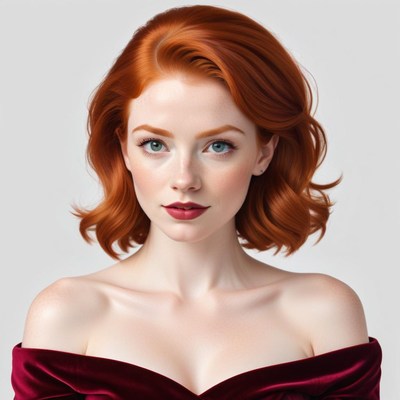 Red-haired woman in elegant attire