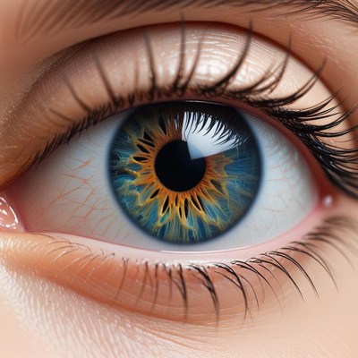 Close-up view of a multicolored eye