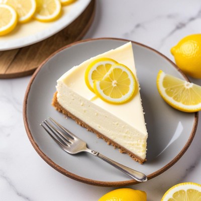 Refreshing lemon cheesecake slice