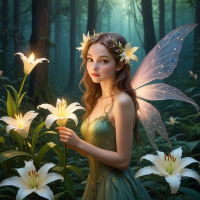 Enchanted fairy in a forest