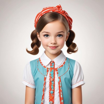 Girl in vintage outfit with headband