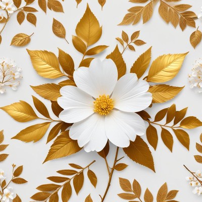 Elegant flower and leaves design