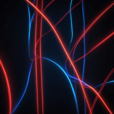 Dynamic neon light patterns in dark