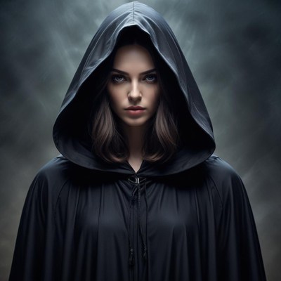 Mysterious figure in dark cloak