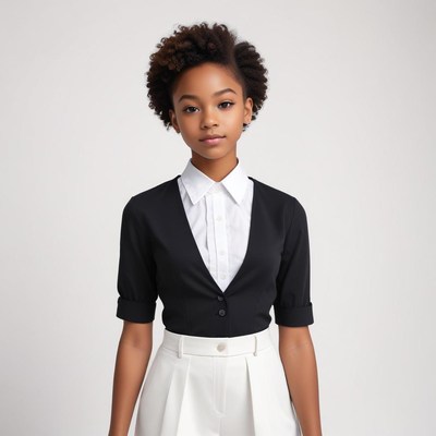 Young girl in stylish outfit