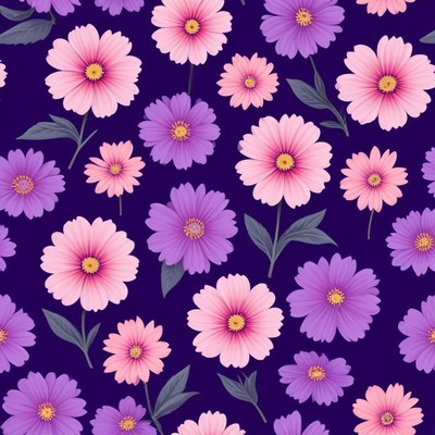 Colorful floral pattern on dark background