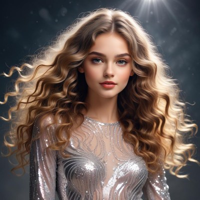 Beautiful model with curly hair