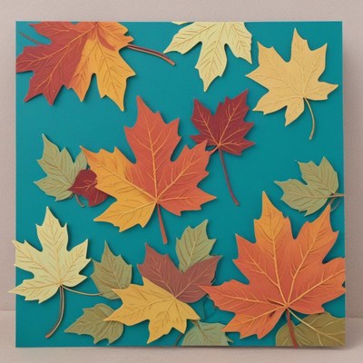 Colorful autumn leaves on display