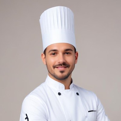 Chef in white uniform smiling