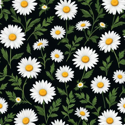 Bright white daisies on dark background