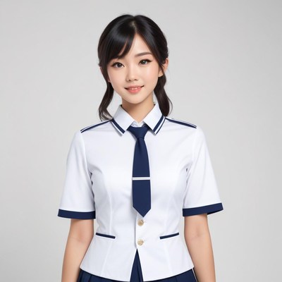 Young woman in school uniform portrait