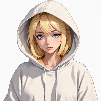 Young woman wearing a hoodie