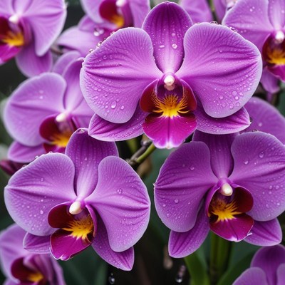 Beautiful purple orchids in bloom