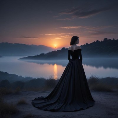 Elegance at sunset by the lake