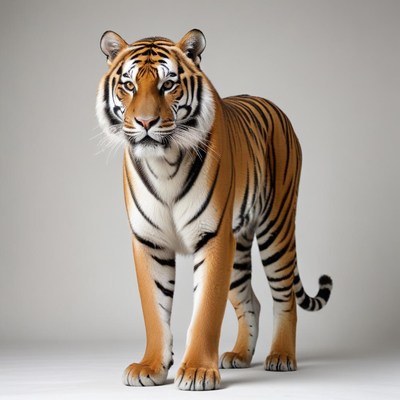 Majestic tiger standing tall