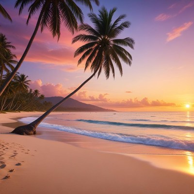 Sunset at a tropical beach