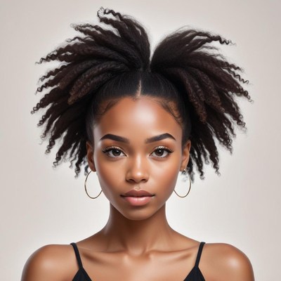 Beautiful natural hairstyle portrait