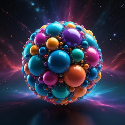 Colorful abstract sphere in space