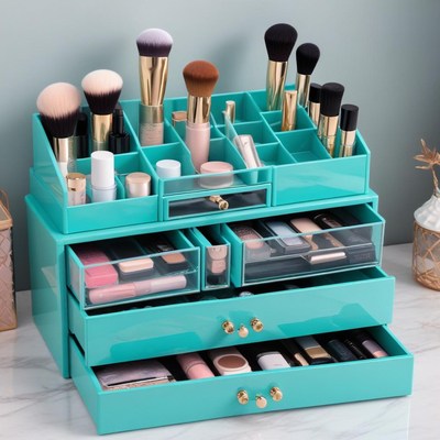 Organized makeup storage solution display