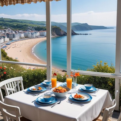 Breakfast with a seaside view