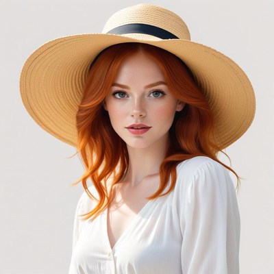 Woman in a sun hat