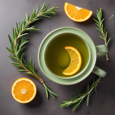 Refreshing herbal tea with citrus