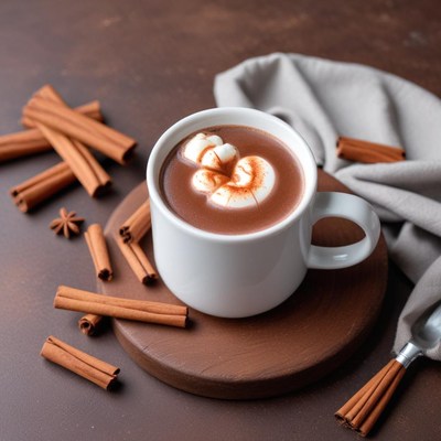 Delicious hot chocolate with spices