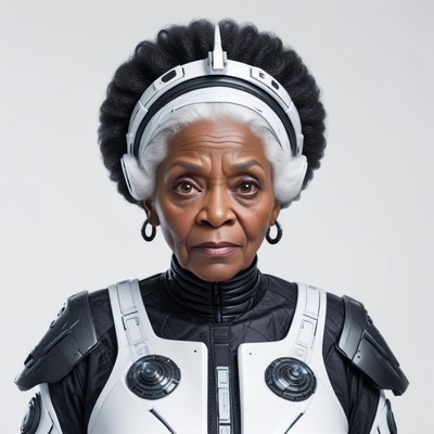 Futuristic character in armor