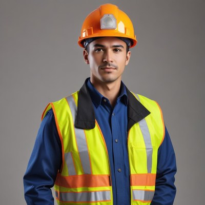 Young worker in safety gear
