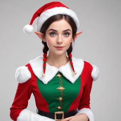 Holiday elf costume portrait