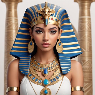 Ancient egyptian queen in royal attire