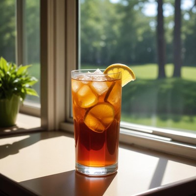 Refreshing iced tea by the window