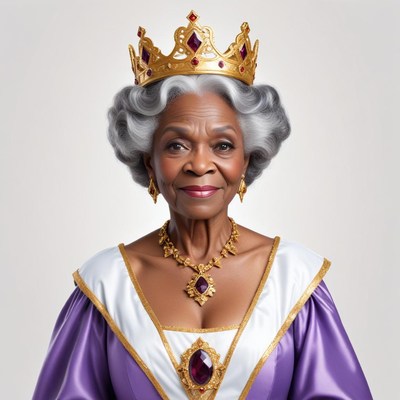 Royal figure in elegant attire