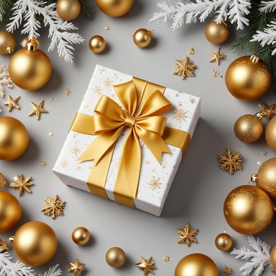 Festive holiday gift arrangement