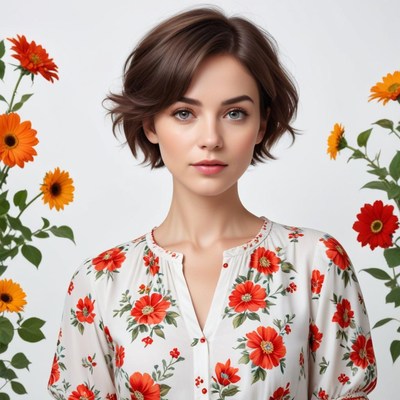 Floral portrait with bright sunflowers