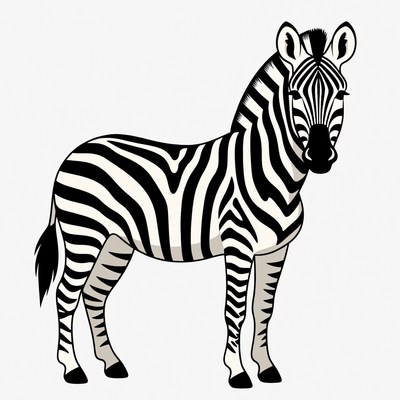 Zebra standing in simple design