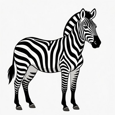 Zebra standing in a field