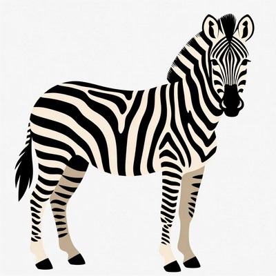 Zebra standing in striking pose