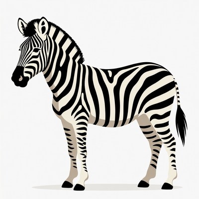 Striped zebra standing gracefully