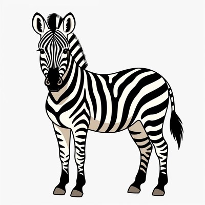 Zebra standing in natural pose