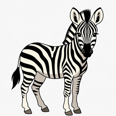 Illustration of a zebra standing