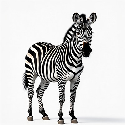 Striking zebra in calm pose