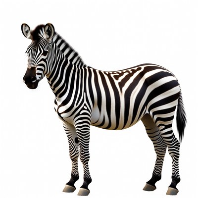 Zebra standing in full view