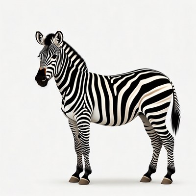 Zebra standing against a plain background