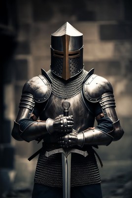 Knight in armor with sword