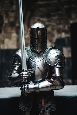 Knight stands strong in armor