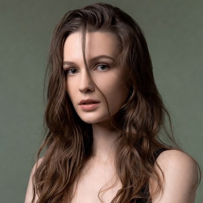 Portrait of a woman with long hair