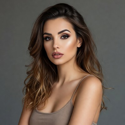 Striking portrait of a young model