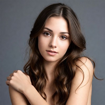 Young woman with wavy hair poses